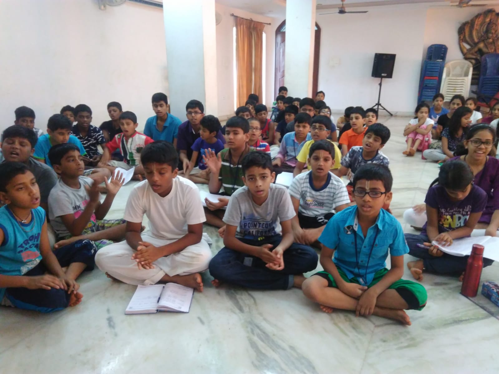 Students seated together during a music class